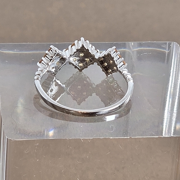 925 Sterling Silver Stackable Ring with Genuine Yellow Sapphire. - Picture 9 of 15